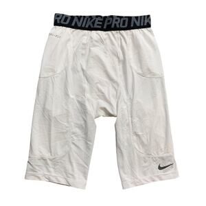 Nike Pro Football Shorts Mens Large White Dri Fit Girdle Tights with Pad Pockets